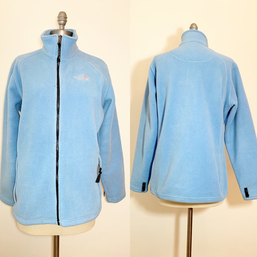 Blue North Face zip down fleece size womens XL